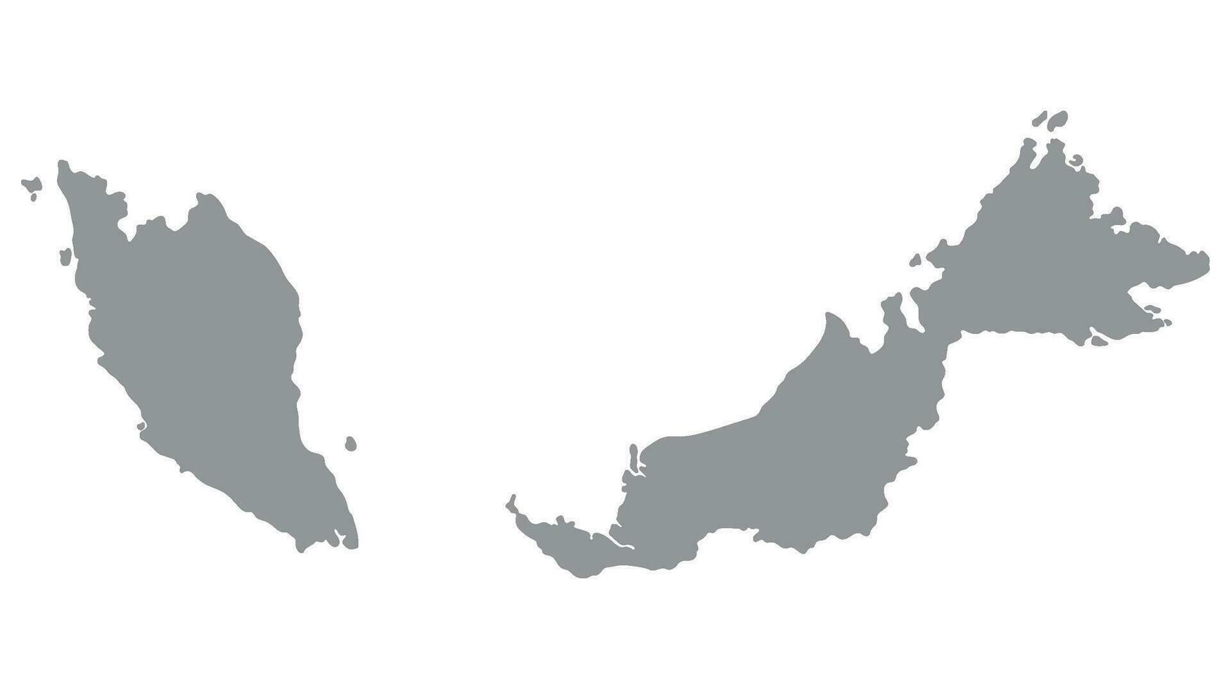 Malaysia map. Map of Malaysia in grey color vector