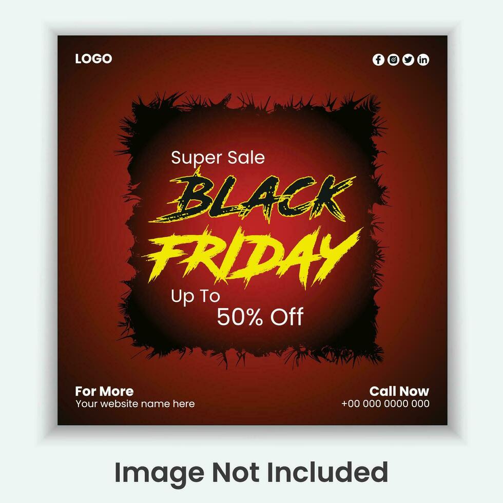 Creative Black Friday Social Media Post Template Design Sale Discount Offer vector