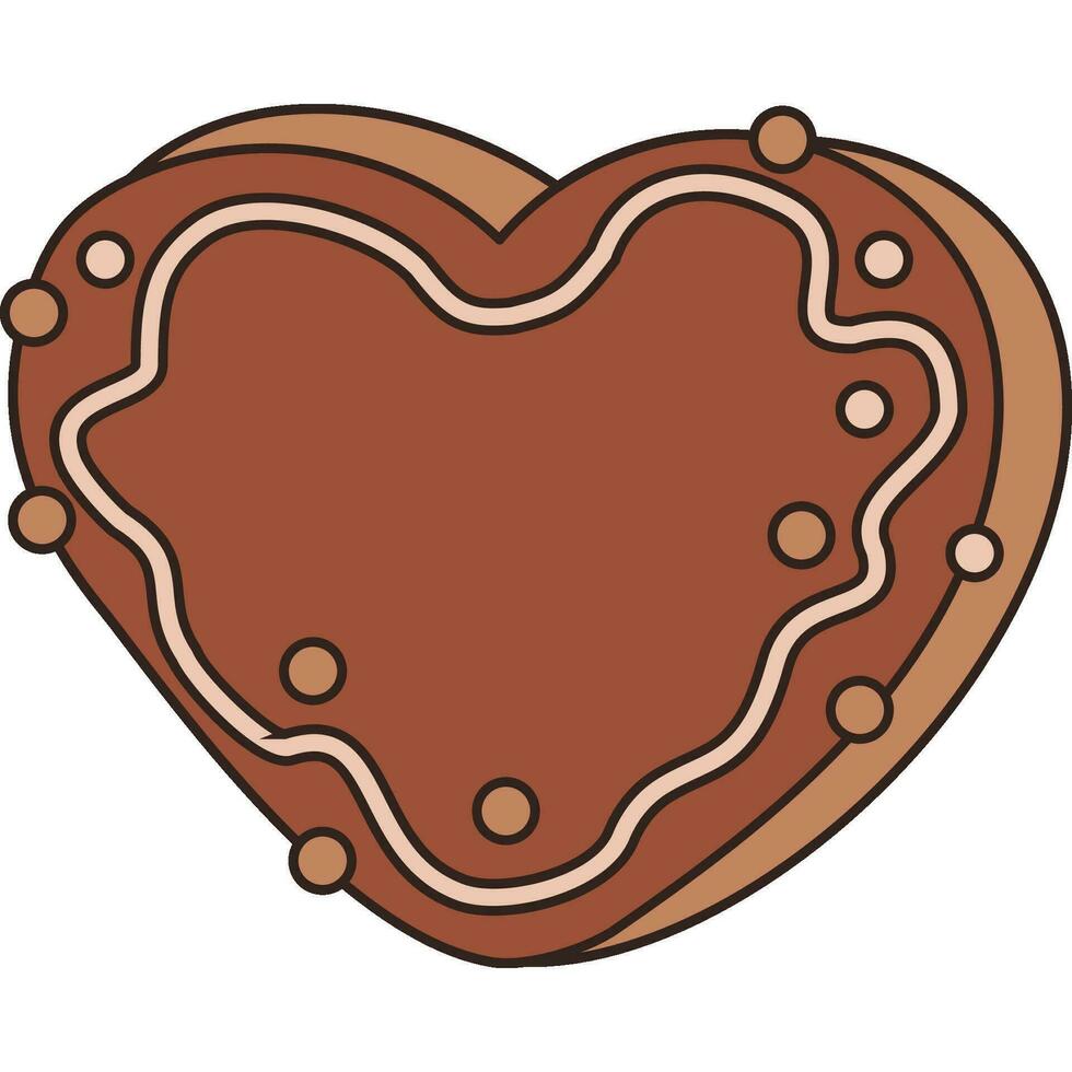 Navidad pan de jengibre corazón vector