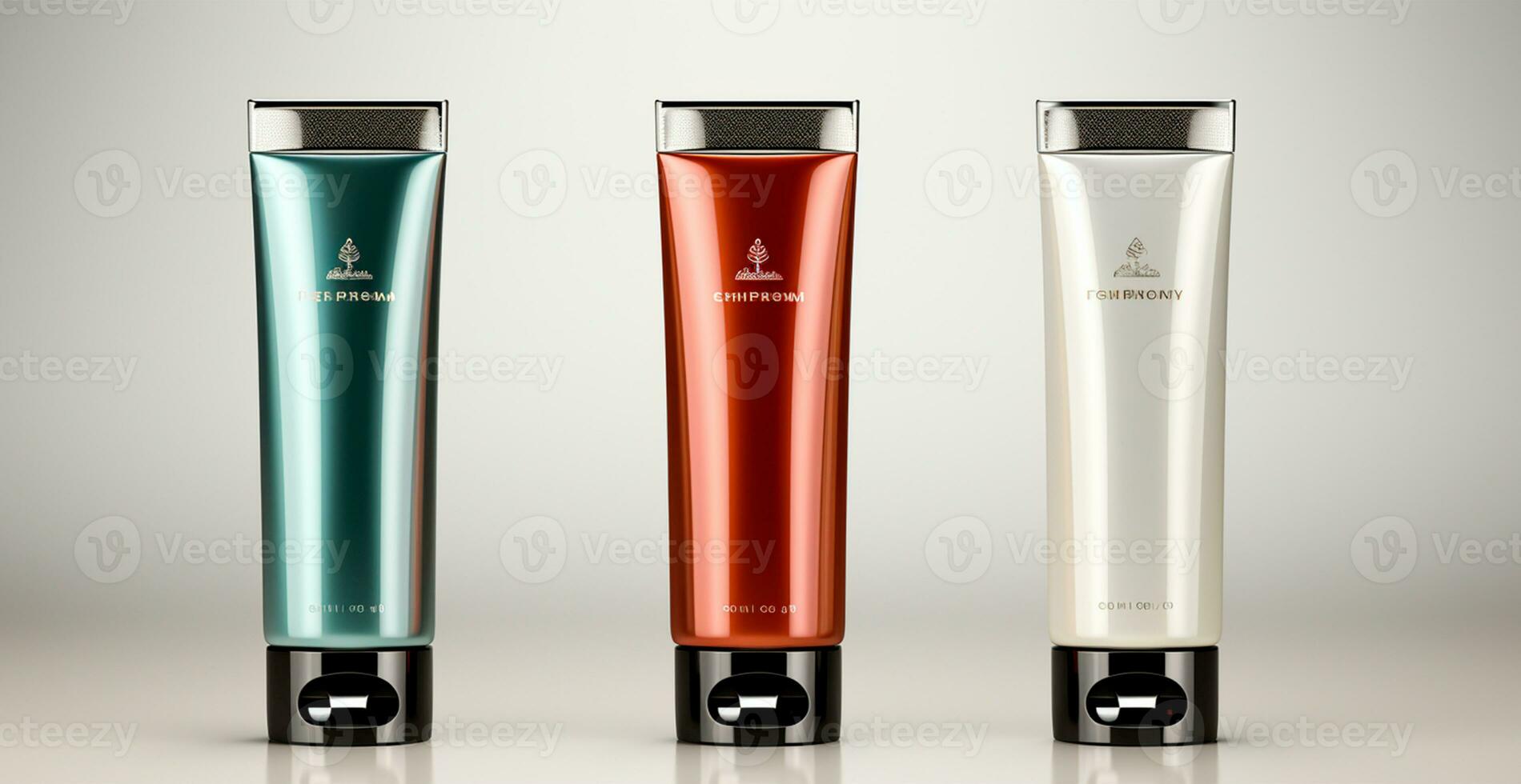 Tubes with cream on a light background, beauty concept - AI generated image photo