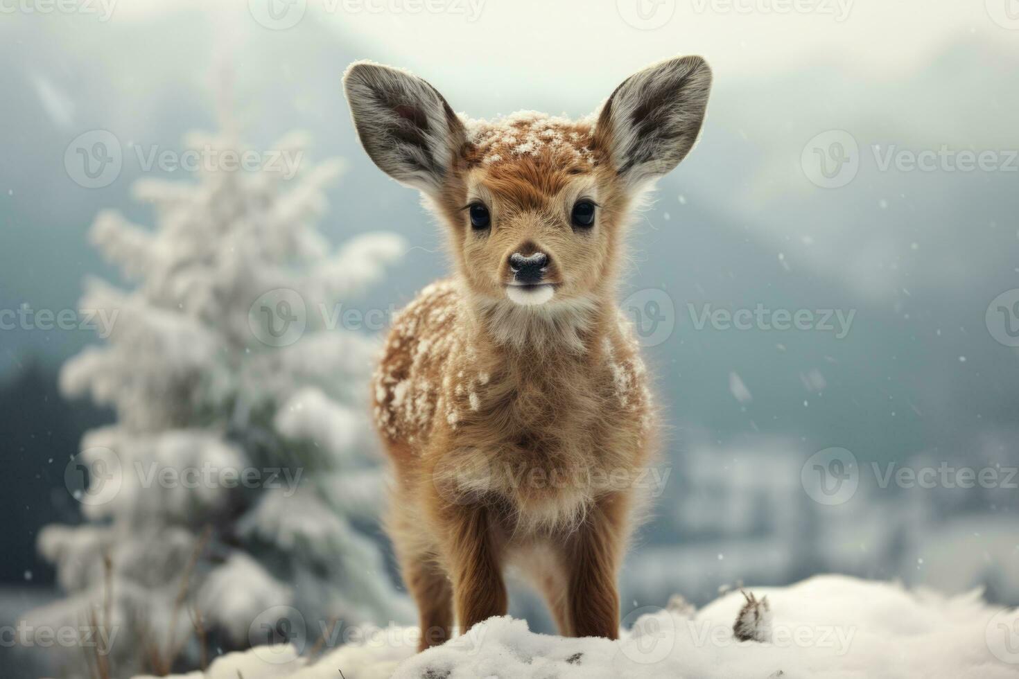 bebé querido en el nieve ai creado foto