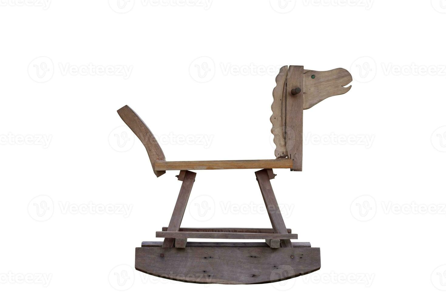 Wooden Rocking Horse is toy for children isolated on white background included clipping path. photo