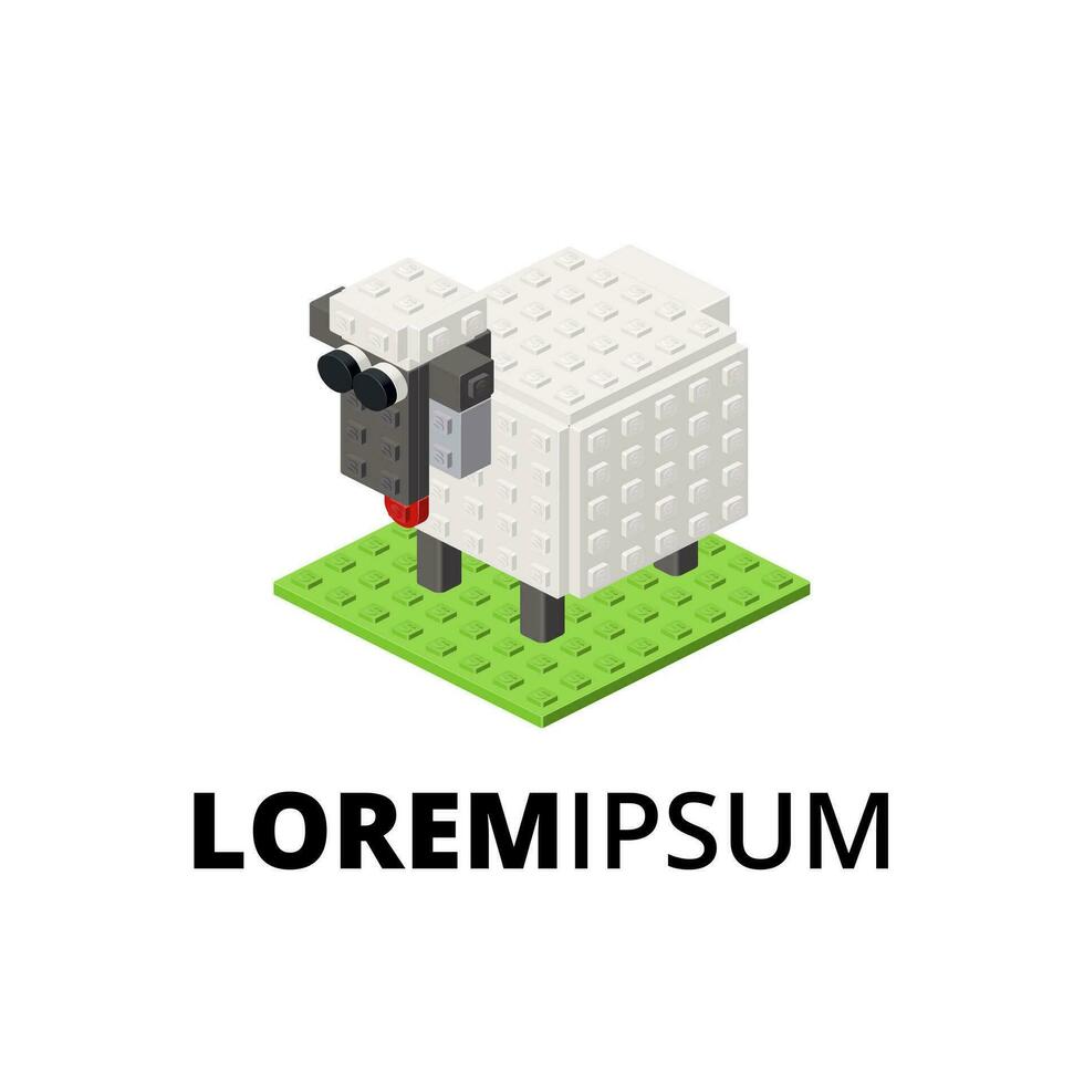 Sheep logo for print and design. Vector illustration.