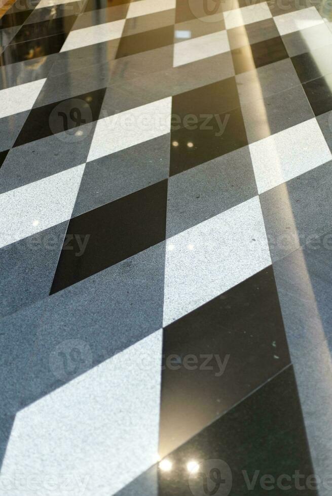 negro gris y blanco cuadrado tablero de ajedrez modelo piso antecedentes foto