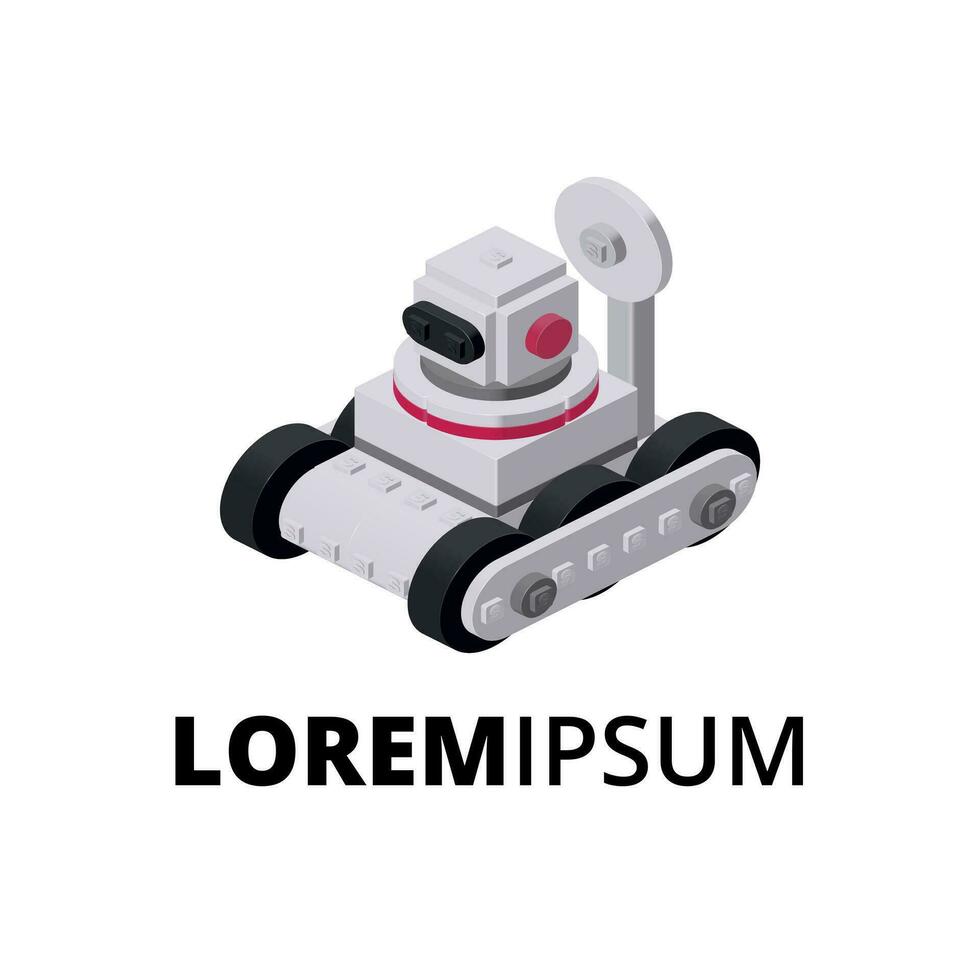 Logo with an all-terrain robot for print and design. Vector illustration.