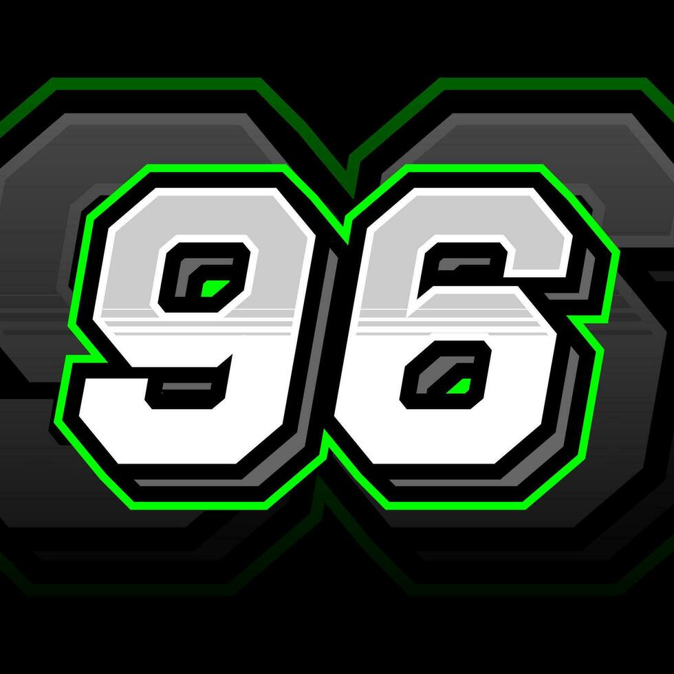 Ninety Six Number Vector Clipart Simple Decal Design