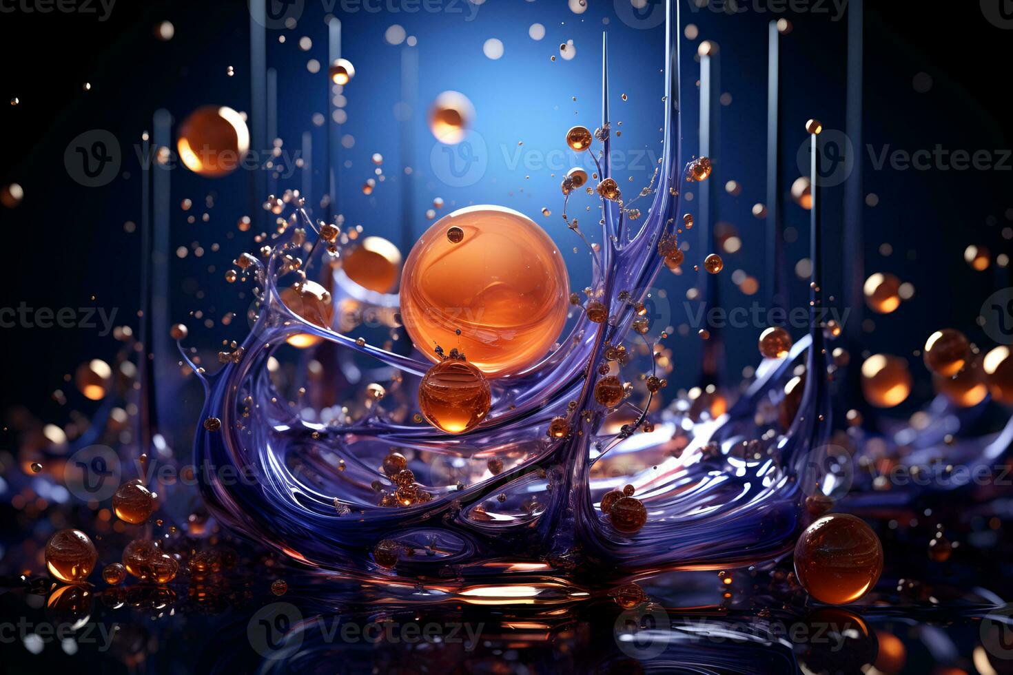 Beautiful texture of liquid bubbles. Abstract pattern background, bright hue colors. Generative ai photo