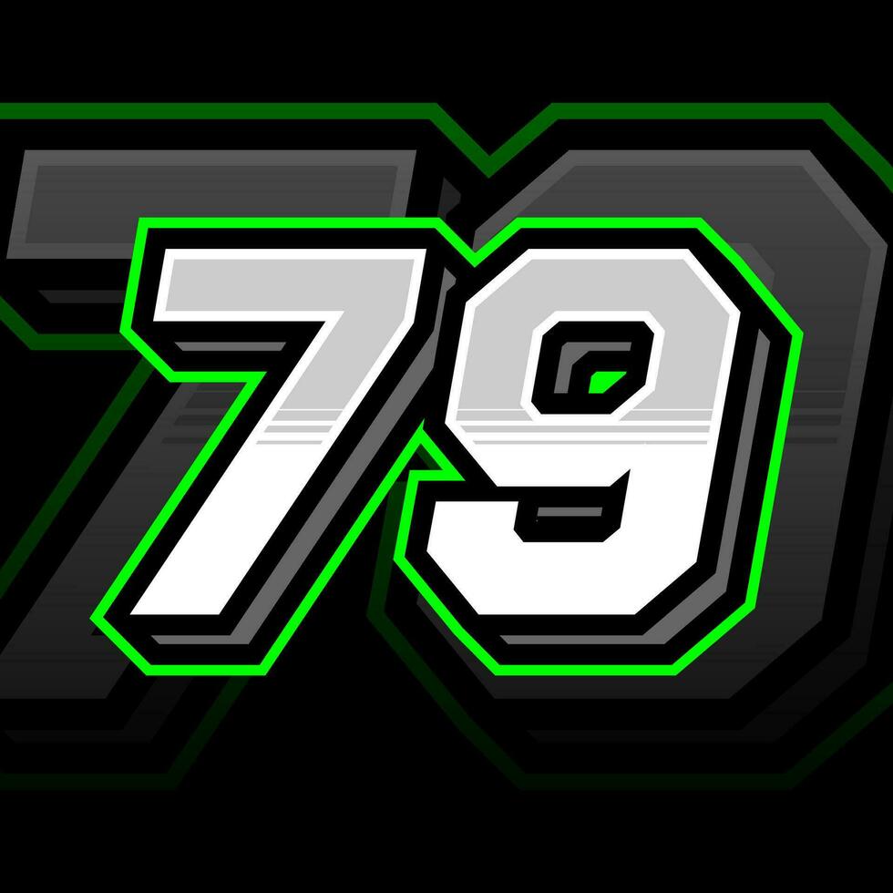 Seventy Nine Number Vector Clipart Simple Decal Design