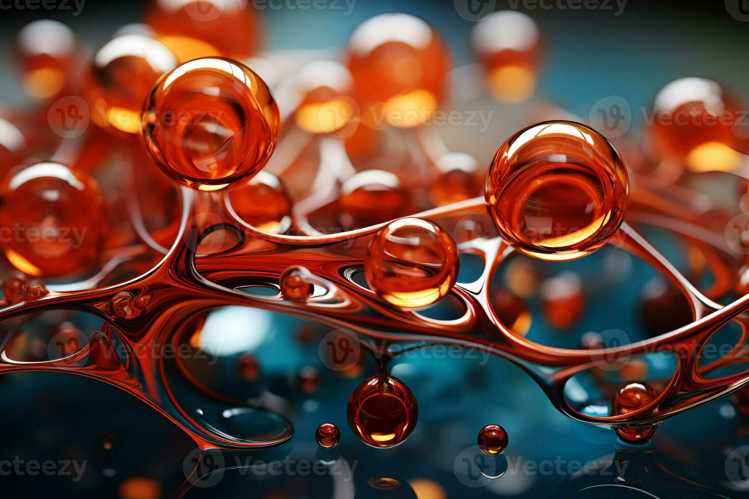 Beautiful texture of liquid bubbles. Abstract pattern background, bright hue colors. Generative ai photo