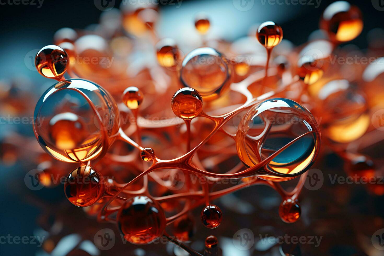 Beautiful texture of liquid bubbles. Abstract pattern background, bright hue colors. Generative ai photo