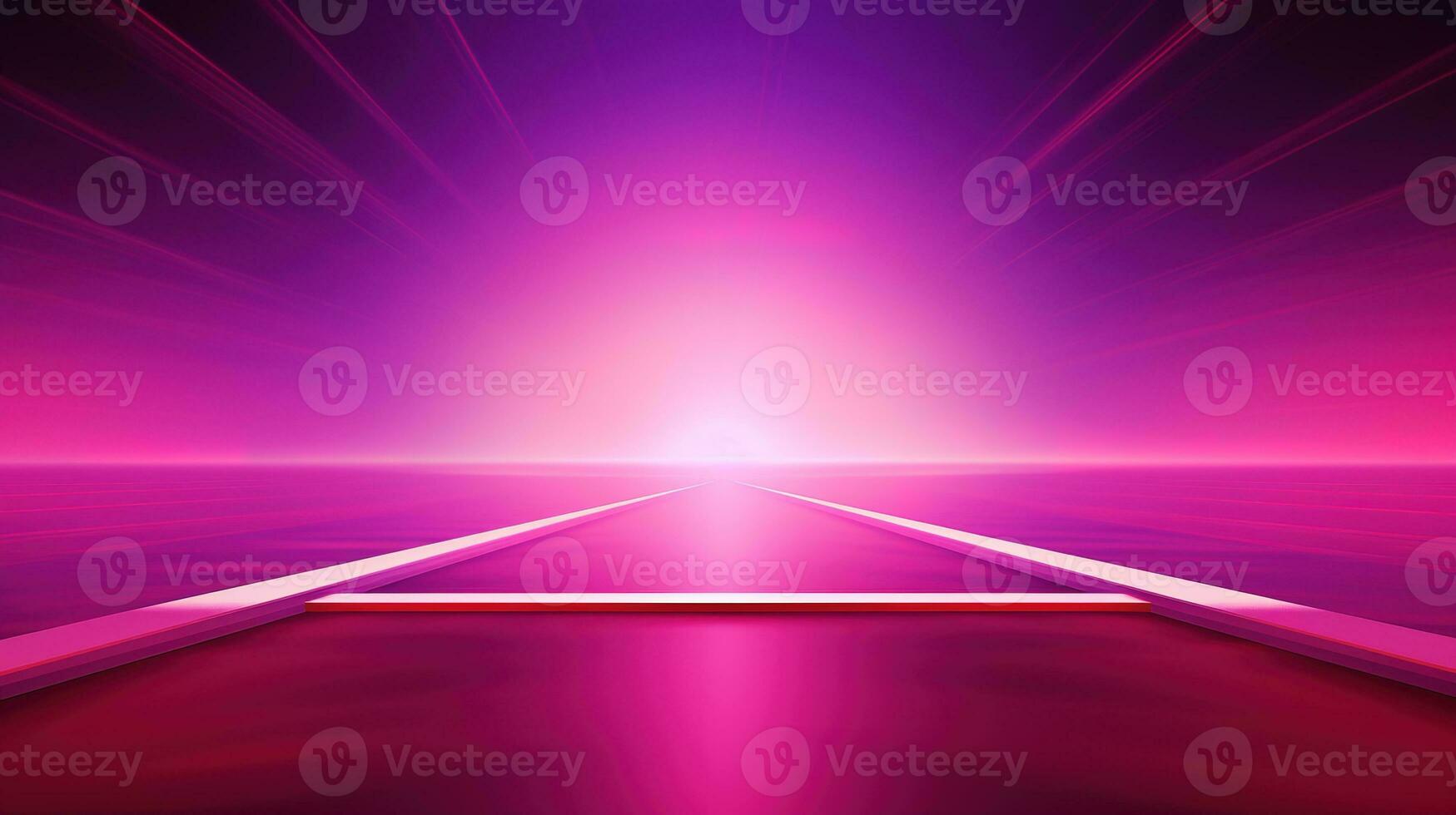 Generative AI, Beautiful gradient scene landscape with viva magenta pink color, horizontal wallpaper. Abstract studio room geometric background photo
