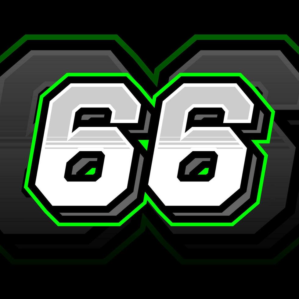 Sixty Six Number Vector Clipart Simple Decal Design