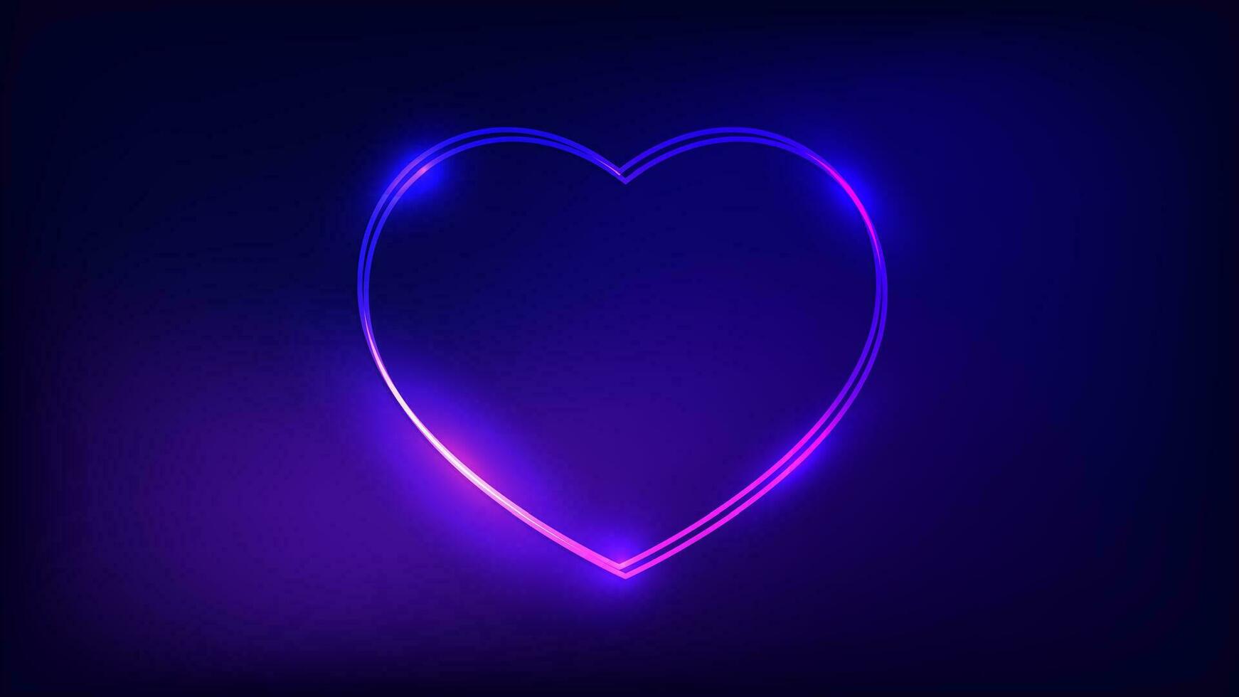 Neon double frame with shining effects vector