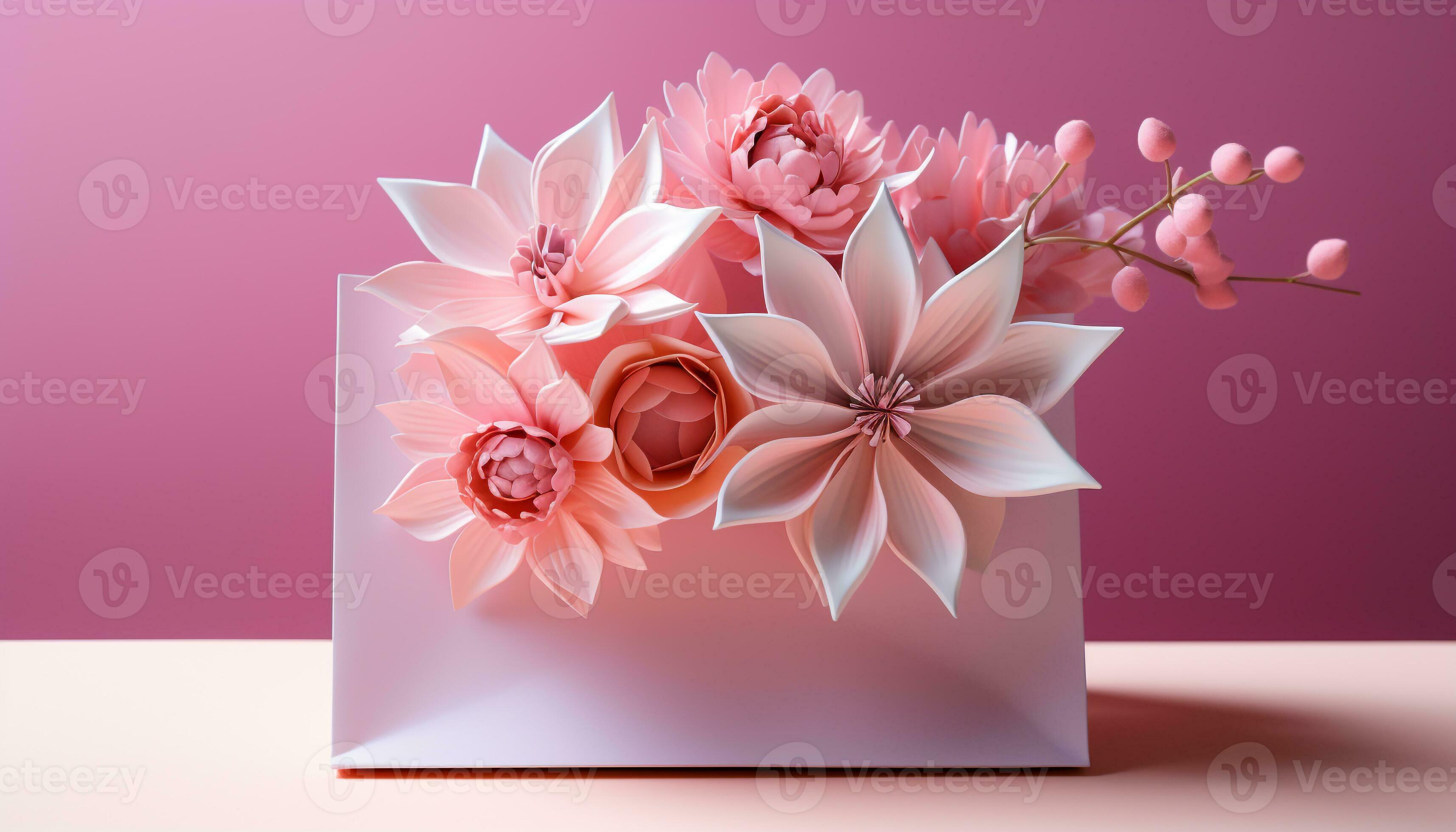 A beautiful pink flower bouquet symbolizes love and romance generated