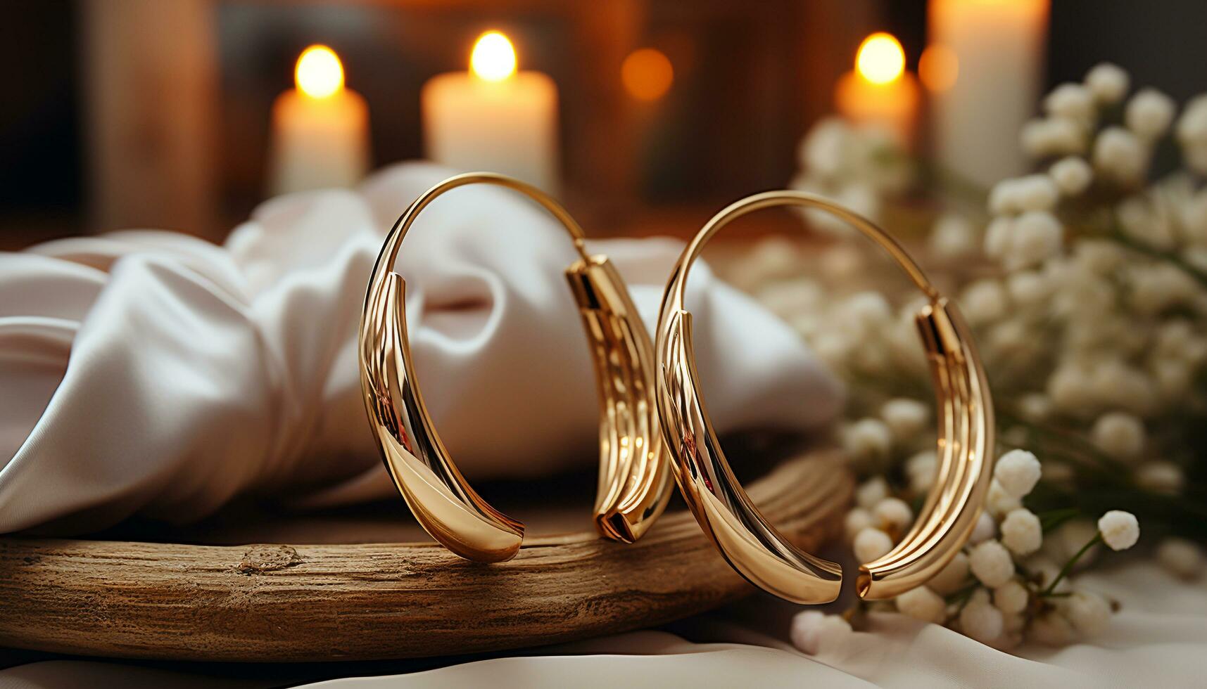 A golden wedding ring symbolizes love and togetherness in marriage