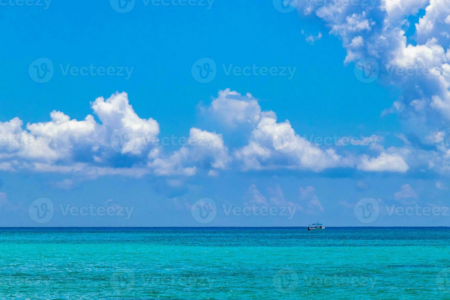 Tropical Caribbean beach clear turquoise water Playa del Carmen Mexico. photo