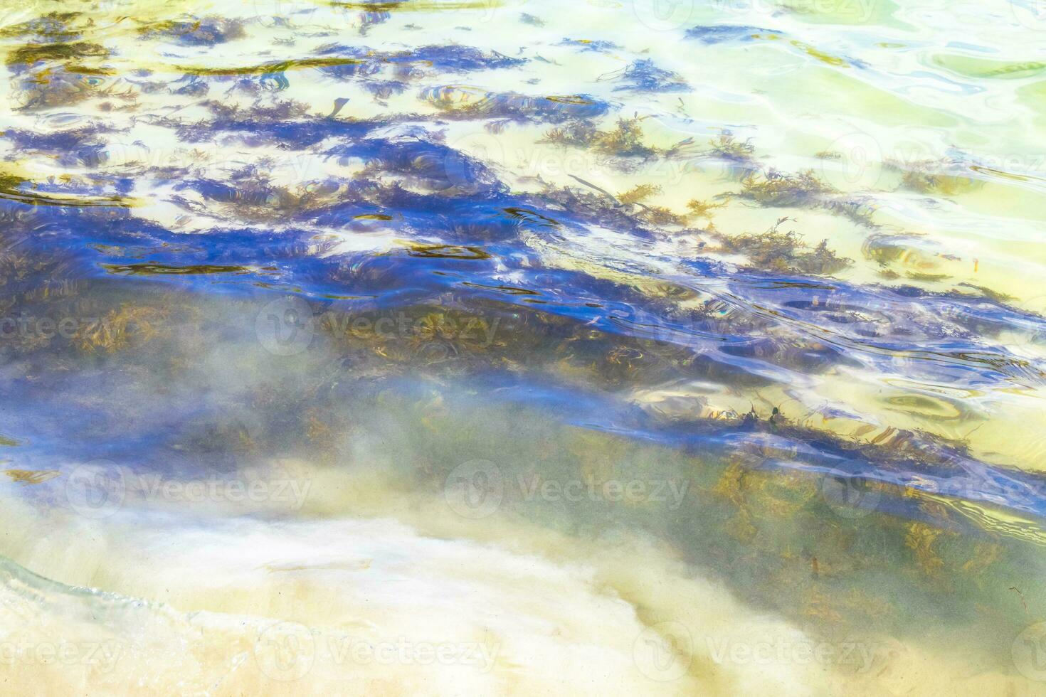 Waves at tropical beach caribbean sea clear turquoise water Mexico. photo