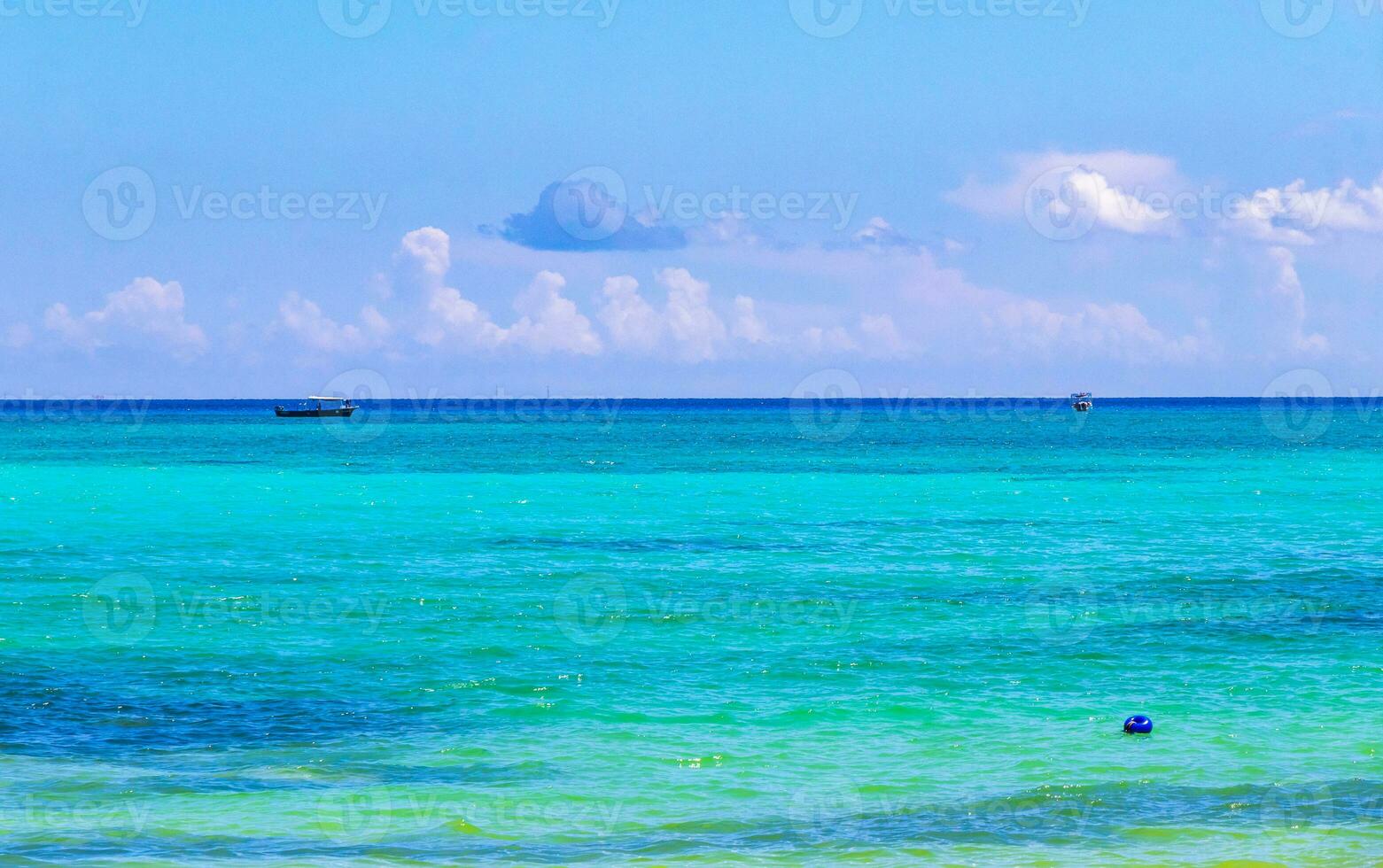 Tropical Caribbean beach clear turquoise water Playa del Carmen Mexico. photo