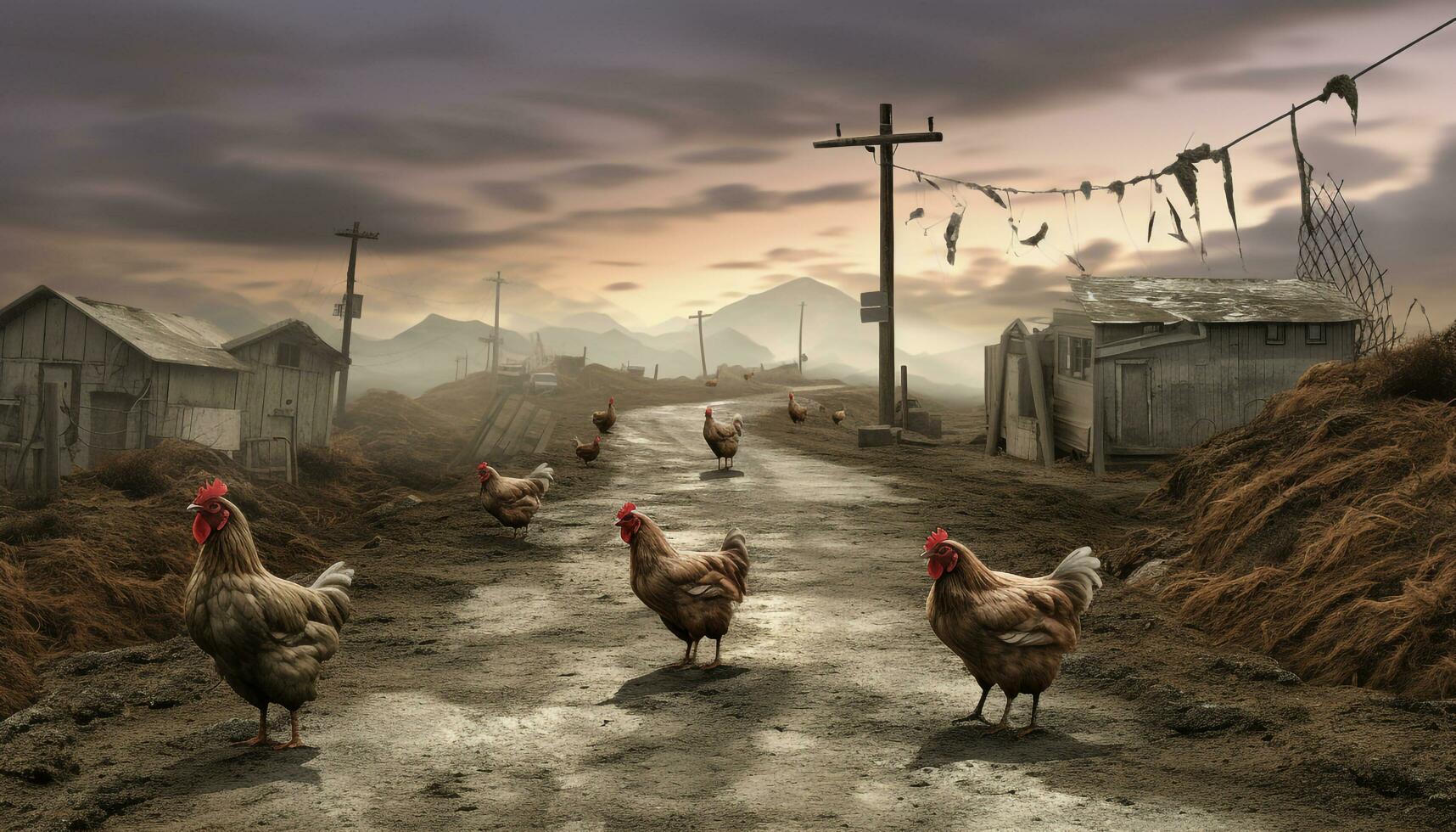 hen cross road photo