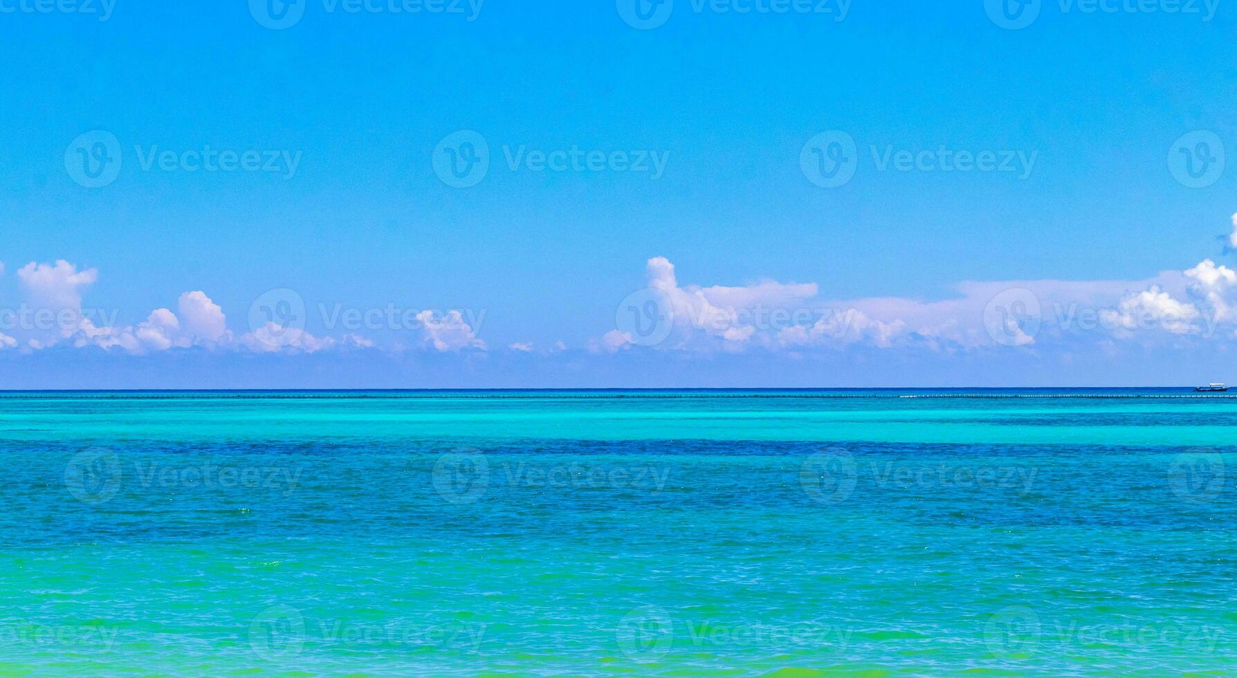 Tropical Caribbean beach clear turquoise water Playa del Carmen Mexico. photo