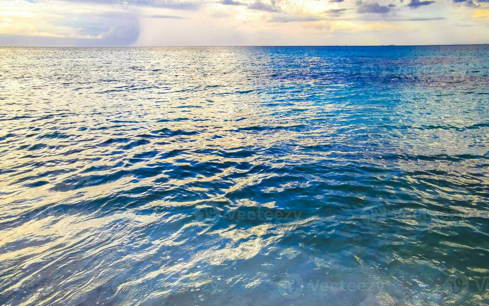 Tropical Caribbean beach clear turquoise water Playa del Carmen Mexico. photo