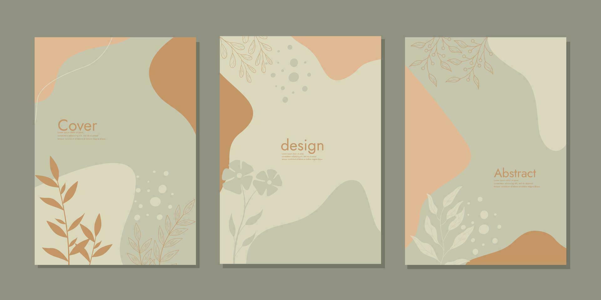 Cover design with floral pattern. Hand drawn plants. size A4 For notebooks, planners, brochures, books, catalogs vector