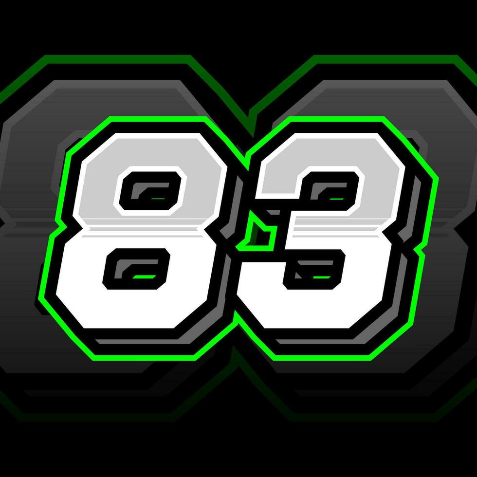Eighty Three Number Vector Clipart Simple Decal Design