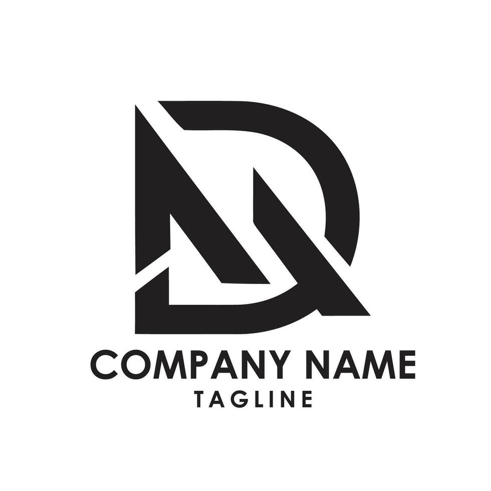 dm tipografía logo diseño vector