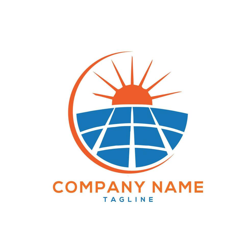 solar energy logo design vector