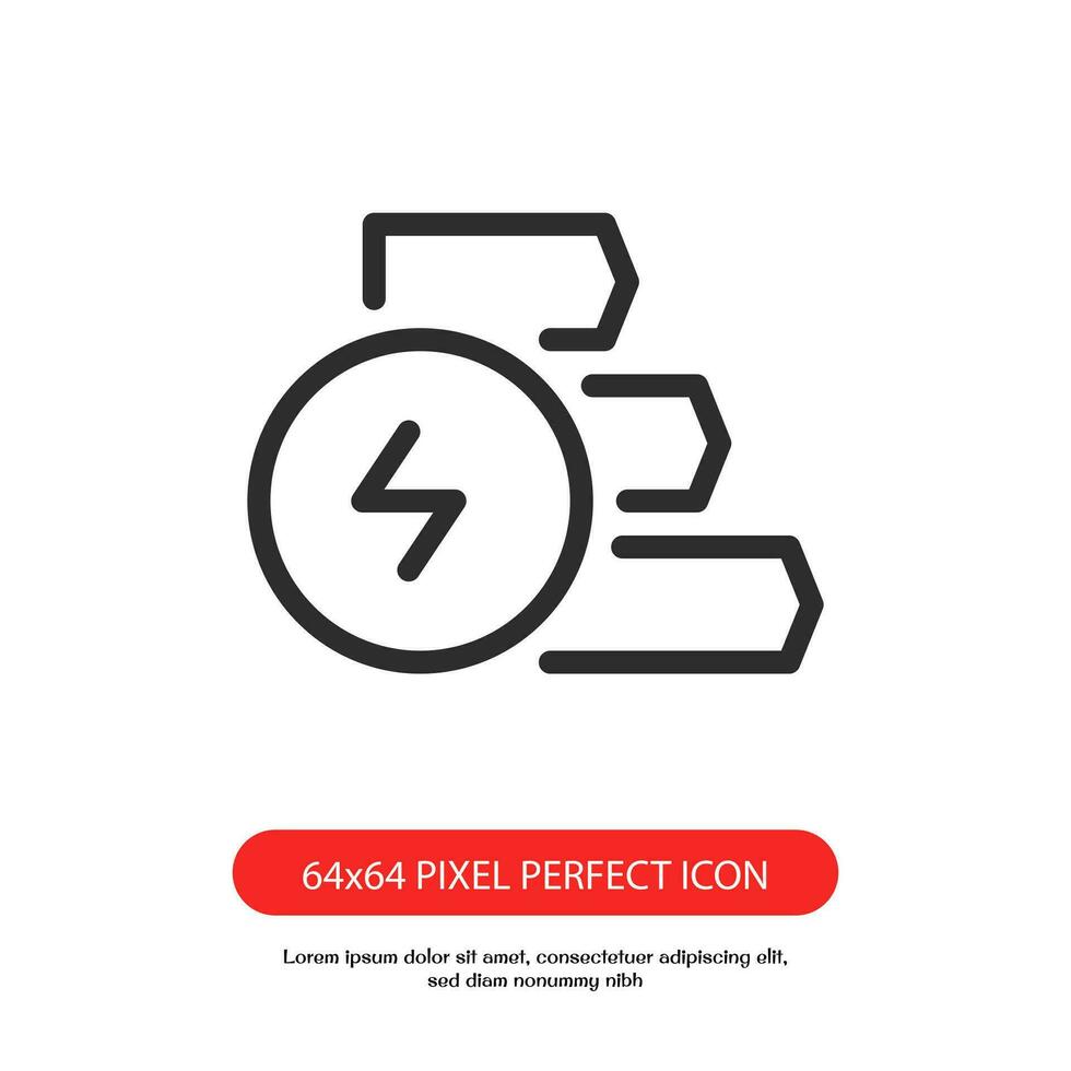 poder consumo nivel contorno icono píxel Perfecto bueno para web o móvil aplicación vector