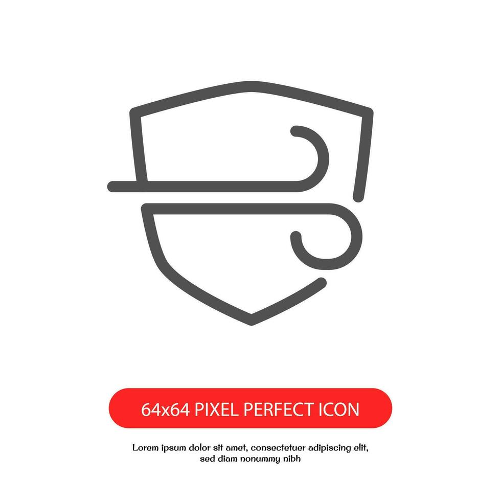 windproof icon, wind resistant outline icon pixel perfect for web or mobile app. vector eps.10