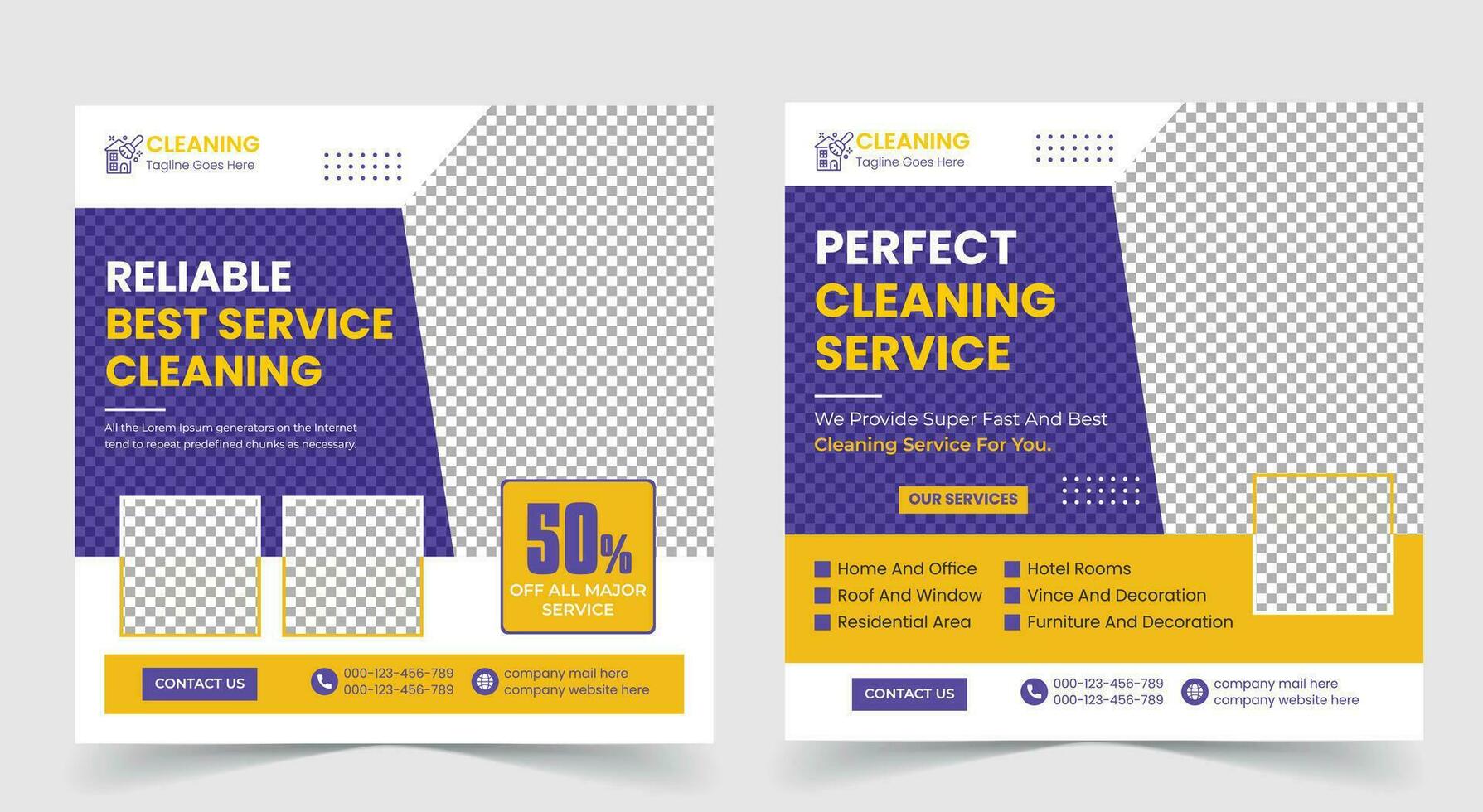 Best Reliable cleaning service promotional offers social media post banner design template vector