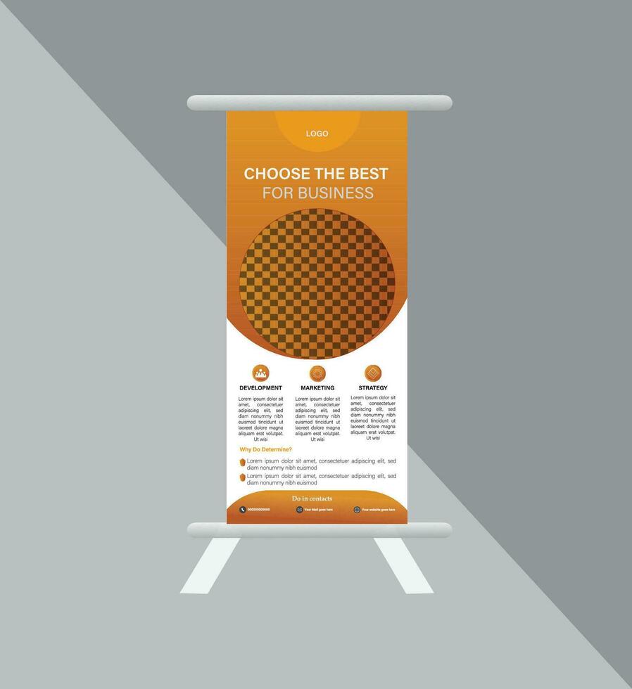 Business Roll up banner vertical template design, for brochure, business, flyer, infographics. modern x-banner and flag-banner advertising. vector illustration