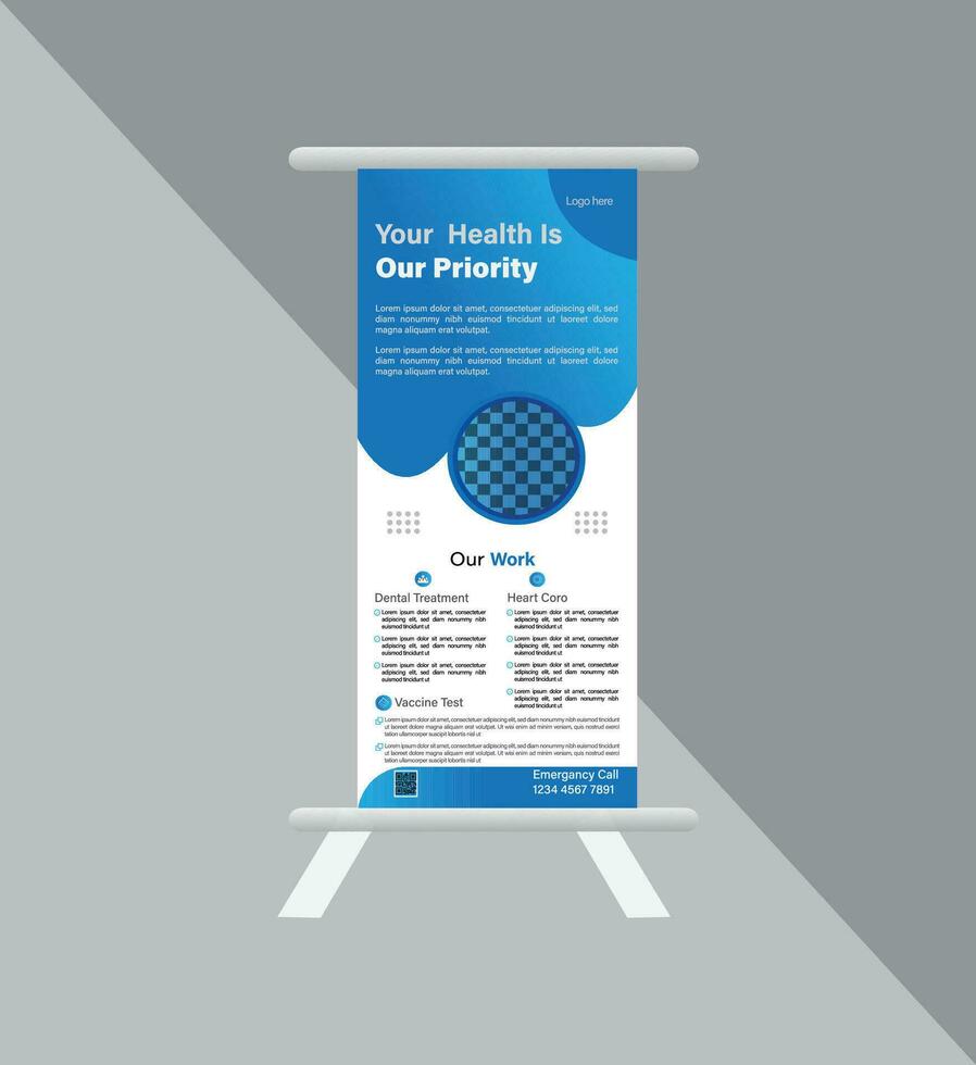 Business Roll up banner vertical template design, for brochure, business, flyer, infographics. modern x-banner and flag-banner advertising. vector illustration