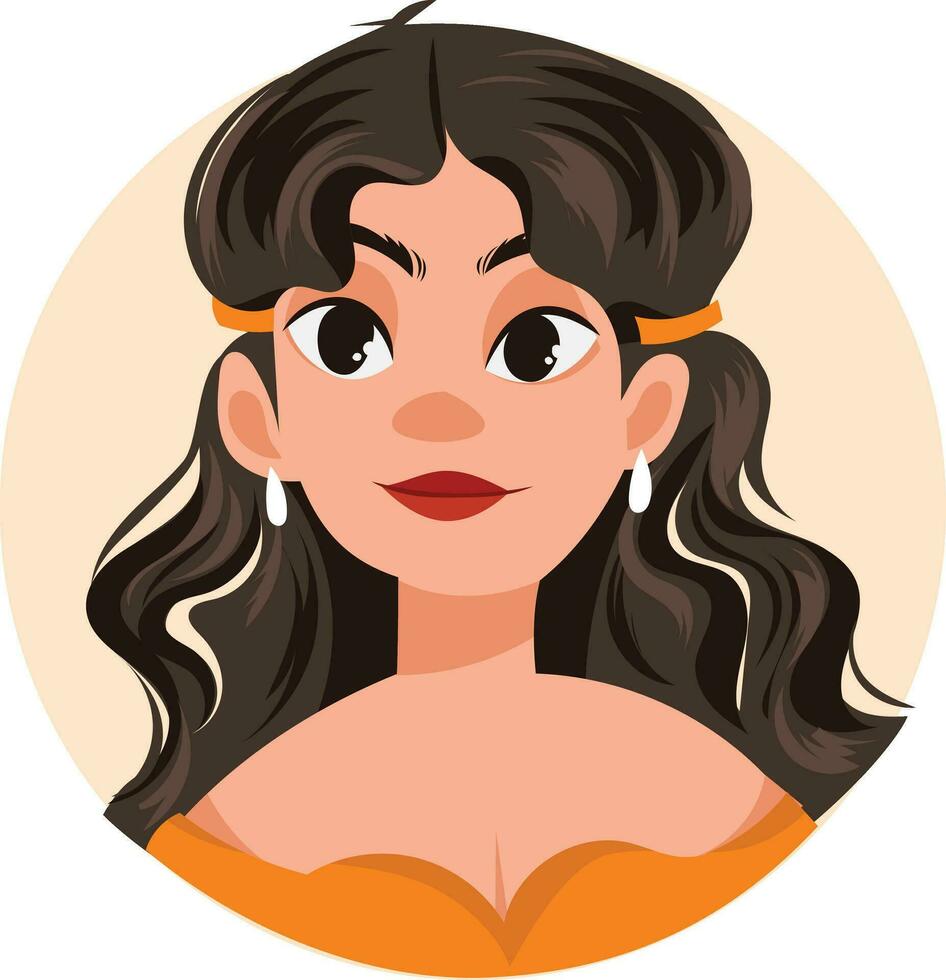 Vector illustration of women in casual clothes and beauty. Female characters in a flat style. Portrait avatar user profile for social media beautiful girl pretty expression