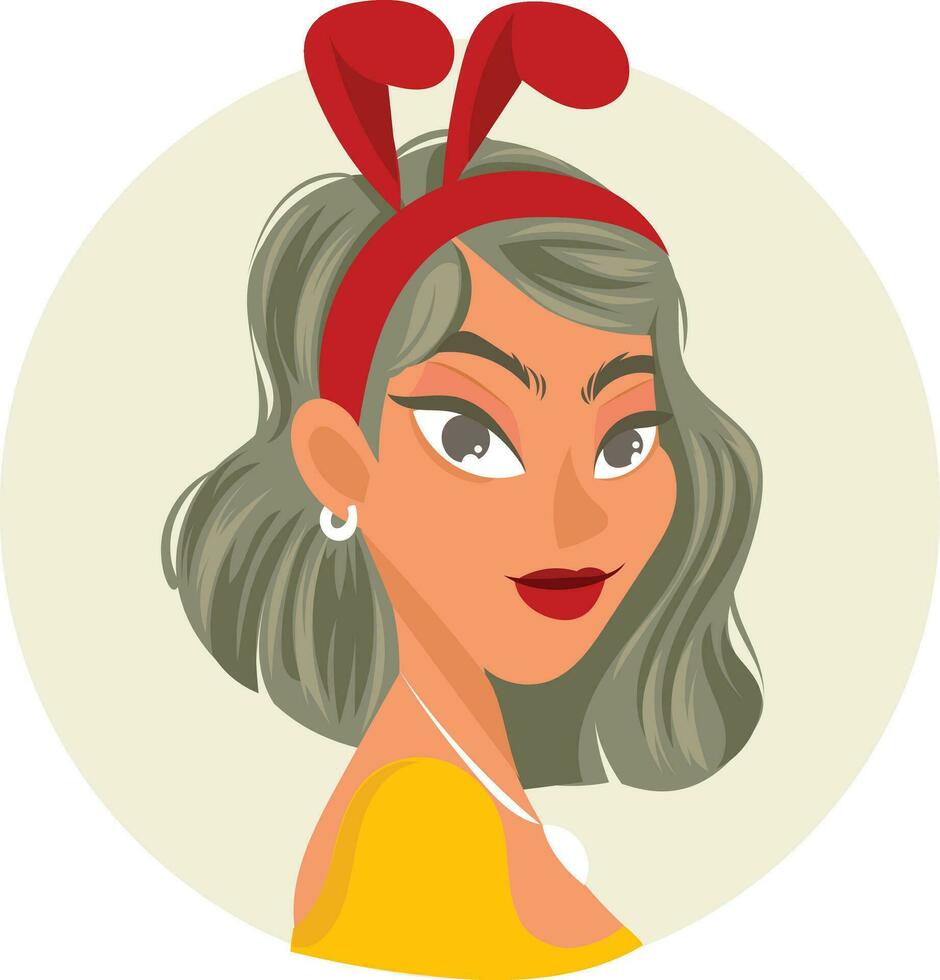 Cartoon avatar vector illustration young female characters faces, halloween idea woman with colorful hair, pretty fun and cute portraits for social networks