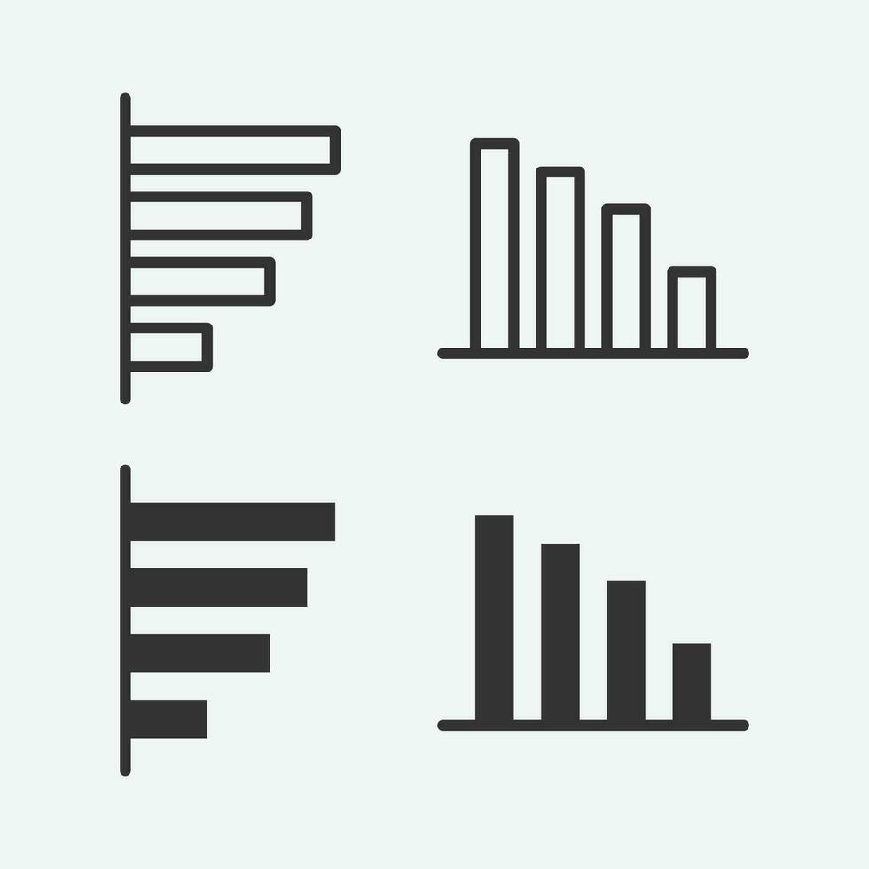 vector illustration of bar chart icon on grey background