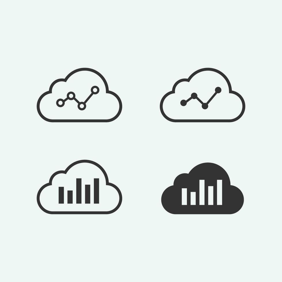 vector illustration of cloud diagram icon on grey background