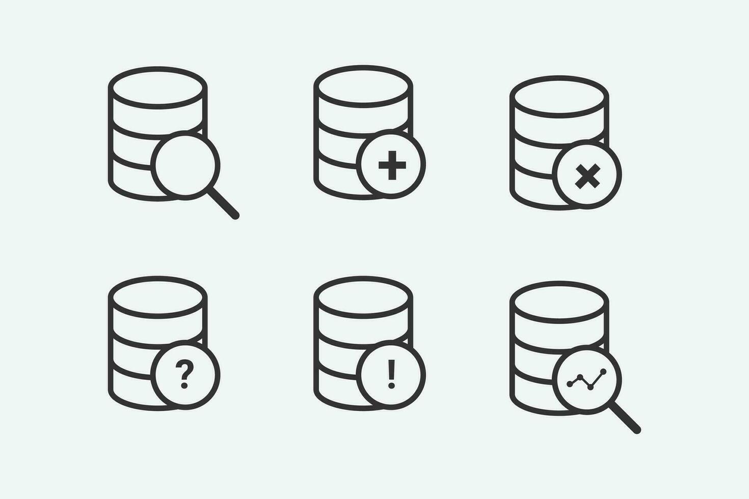 vector illustration of database icon on grey background