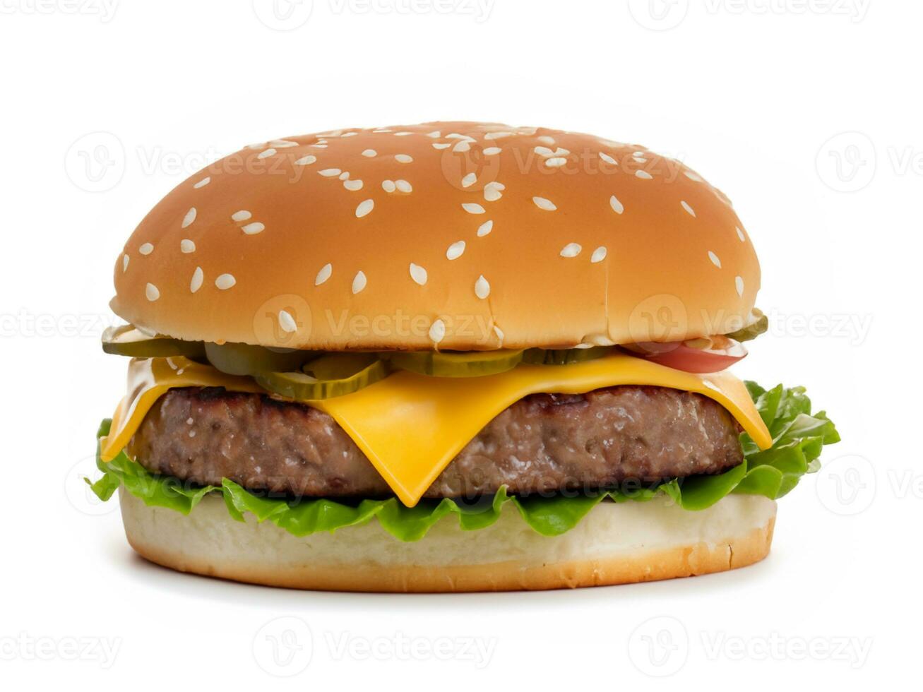 hamburger isolated on white background photo