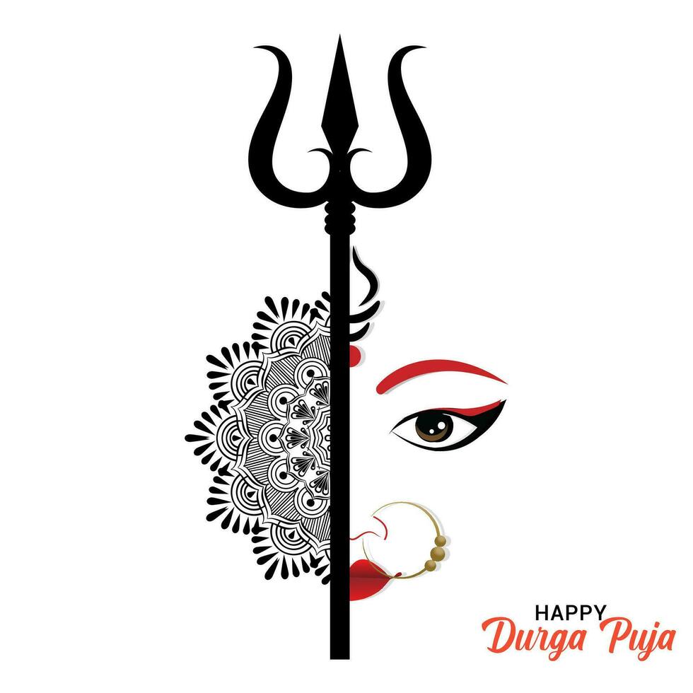 Happy Durga Puja Background Design vector