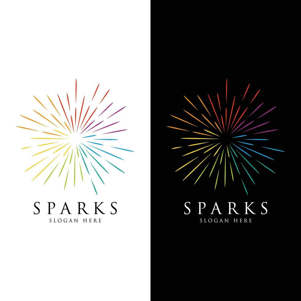 Creative colorful splash logo template design in modern style. Logo type for business, brand, celebration, fireworks, star. vector