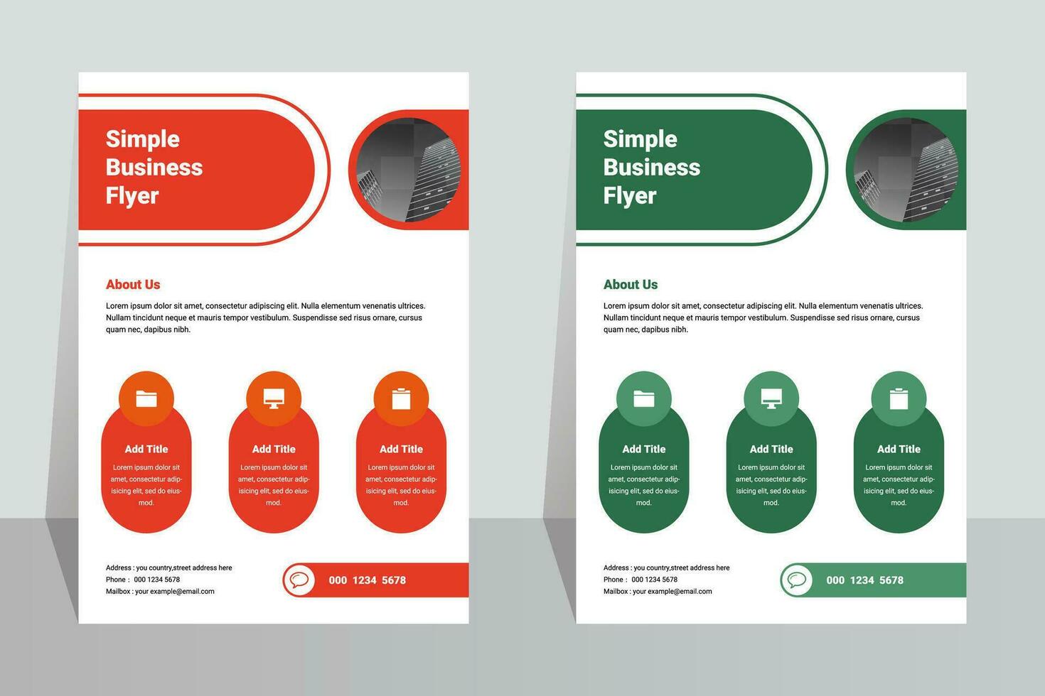 Modern business company A4 flyer template vector