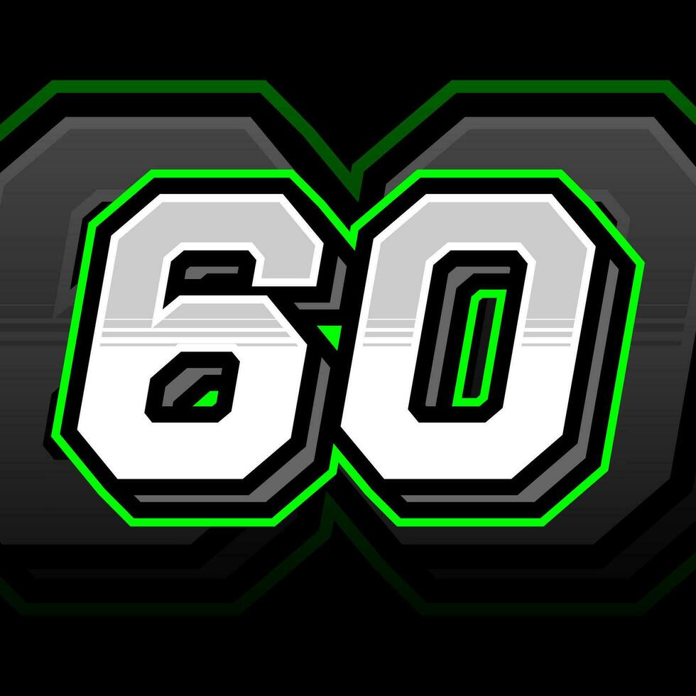 Sixty Number Vector Clipart Simple Decal Design