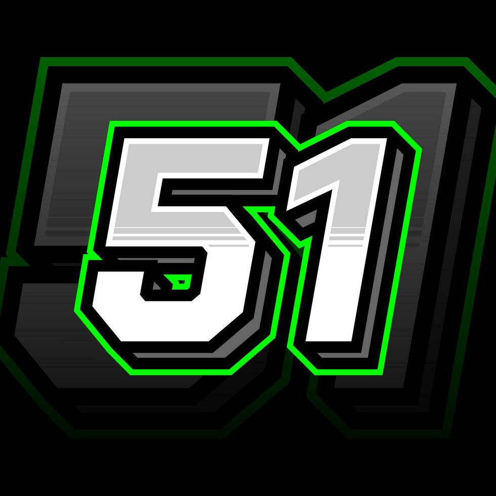 Fifty One Number Vector Clipart Simple Decal Design