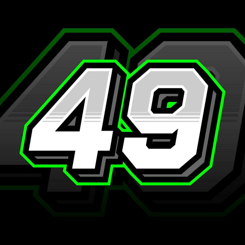 Forty Nine Number Vector Clipart Simple Decal Design