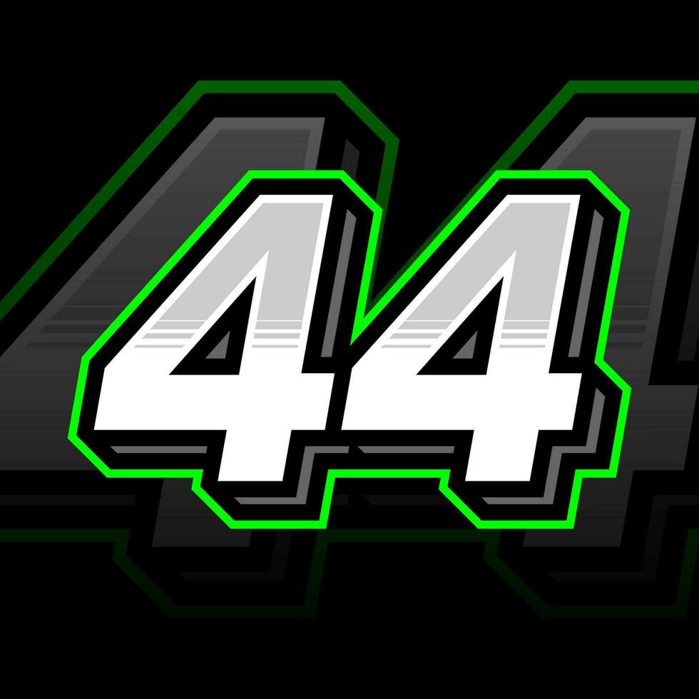 Forty Four Number Vector Clipart Simple Decal Design