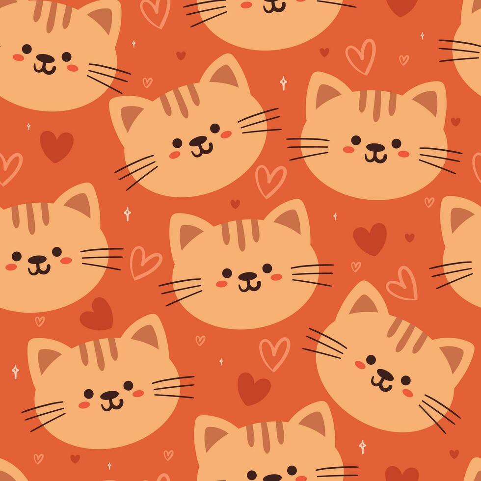 seamless pattern cartoon cats. cute animal wallpaper illustration for gift wrap paper vector