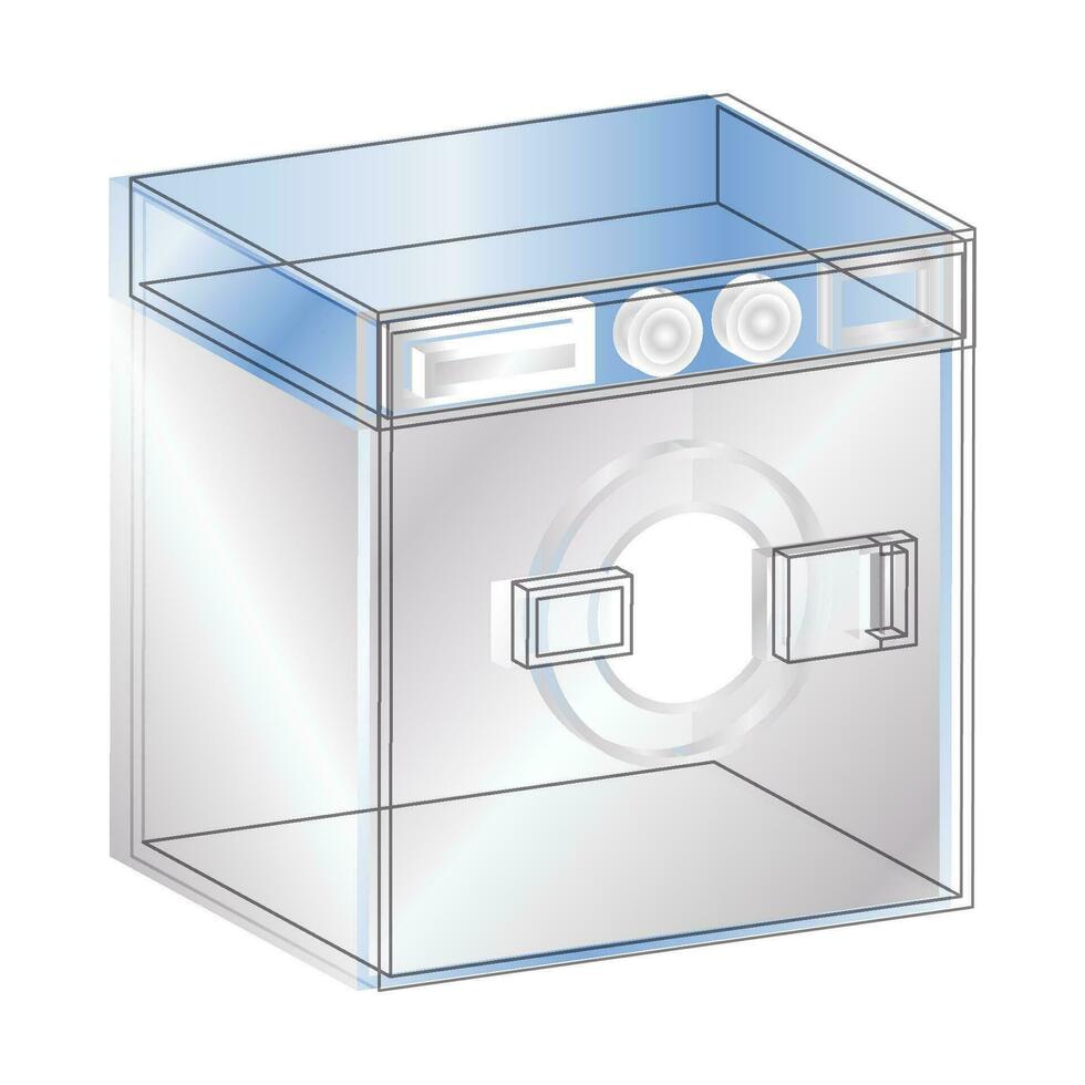 Automatric washing machine icon vector