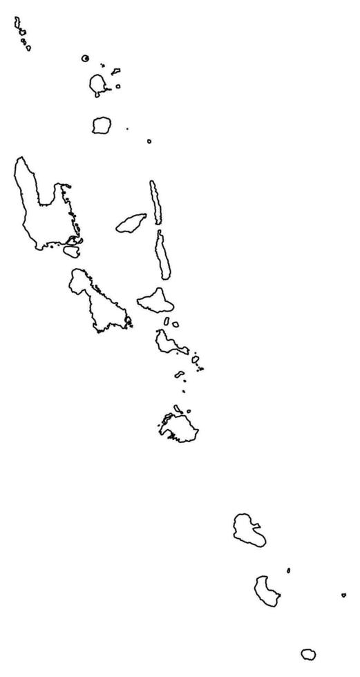 Vanuatu map with administrative divisions. Vector illustration.